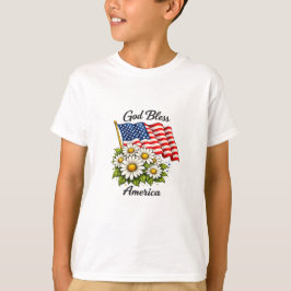 Camiseta Deus Abençoe a Bandeira dos EUA da América e Marga