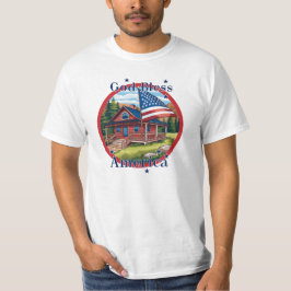 Camiseta Deus abençoe América EUA Flag