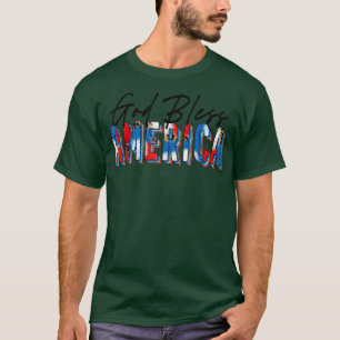 Camiseta Deus abençoe America Tie Dye Leopard Christian 4th