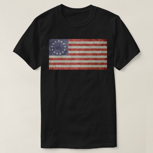 Camiseta deus abençoe de Rush Betsy Ross américo 1776 (Frente do Design)