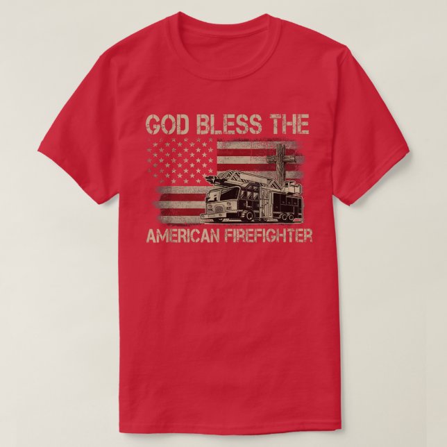 Camiseta Deus abençoe do Bombeiro Americano (Frente do Design)