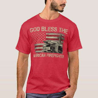 Camiseta Deus abençoe do Bombeiro Americano