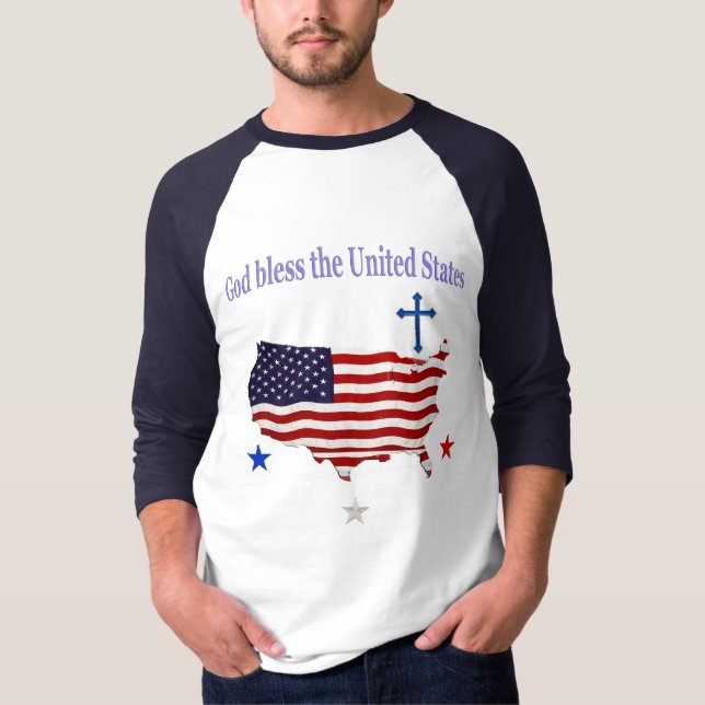 Camiseta Deus abençoe dos EUA (Frente)