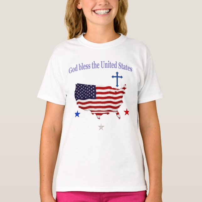 Camiseta Deus abençoe dos EUA (Frente)