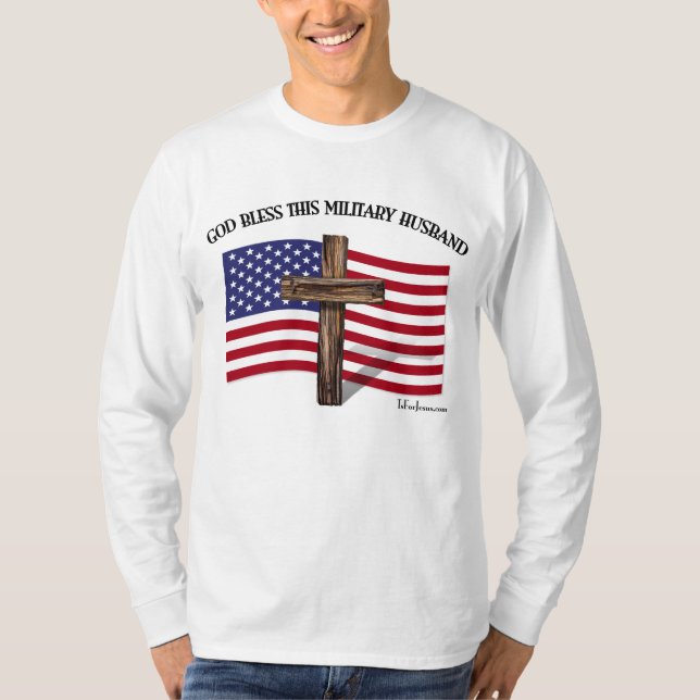 CAMISETA DEUS ABENÇOE ESSE MARIDO MILITAR (Frente)