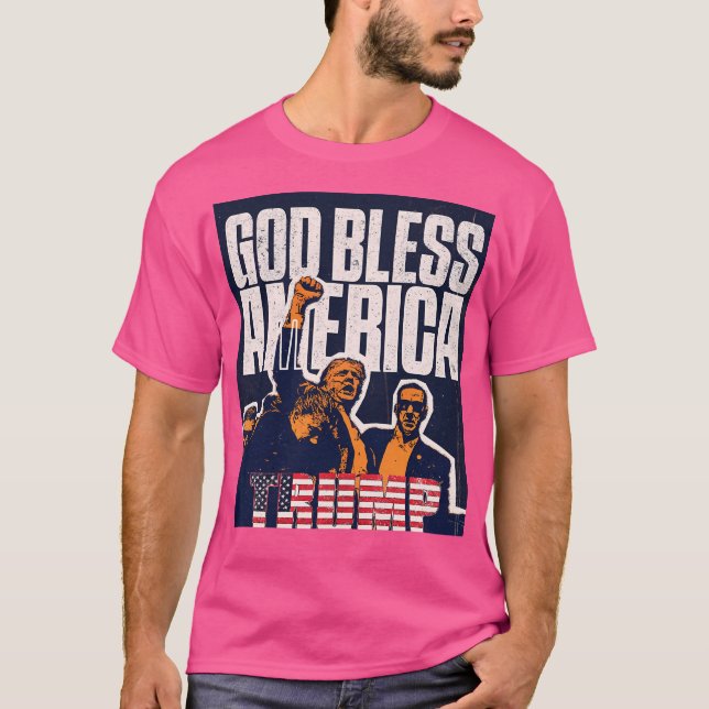 Camiseta Deus abençoe Merica Trump 2024 (Frente)
