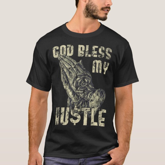 Camiseta Deus abençoe Meu Hustle Jesus Christian (Frente)