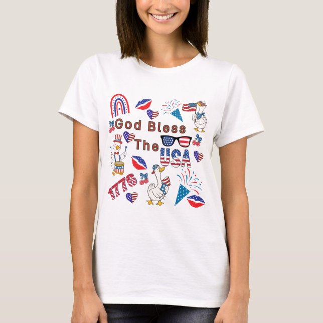 Camiseta Deus Abençoe os EUA (Frente)