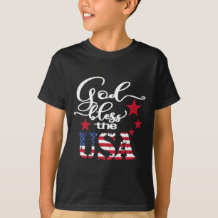Camiseta Deus Abençoe Os EUA 4 De Julho Patriótico Bandeira