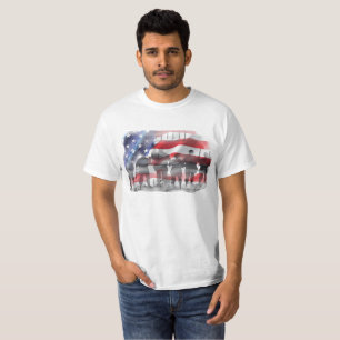 Camiseta Deus abençoe os soldados americanos na bandeira