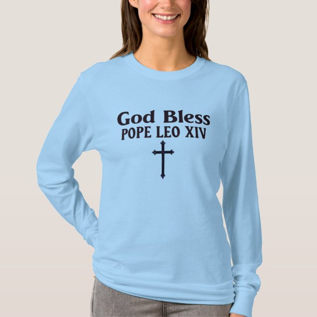 Camiseta Deus abençoe Papa Leo XIV (Frente)