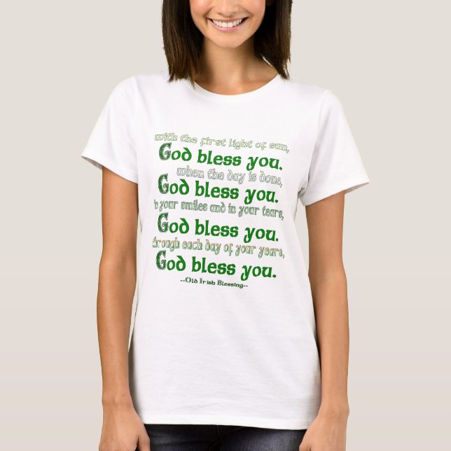 Camiseta Deus abençoe, Sua Bênção Irlandesa (Frente)