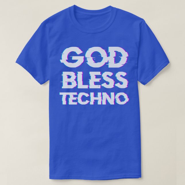 Camiseta Deus abençoe TechnoRaver DJ Music Techno Premium (Frente do Design)