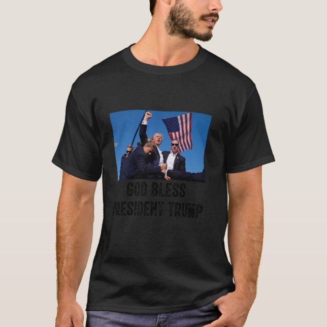 Camiseta Deus abençoe Trump Donald Trump 2024 T Shir (Frente)