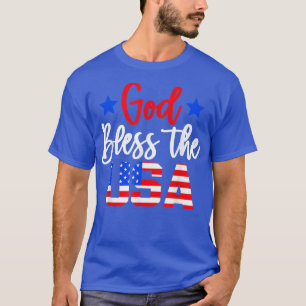 Camiseta Deus abençoe USAFunny 4 De Julho Bandeira American