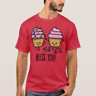 Camiseta Deus abençoe você espirrar cupcakes borrifam