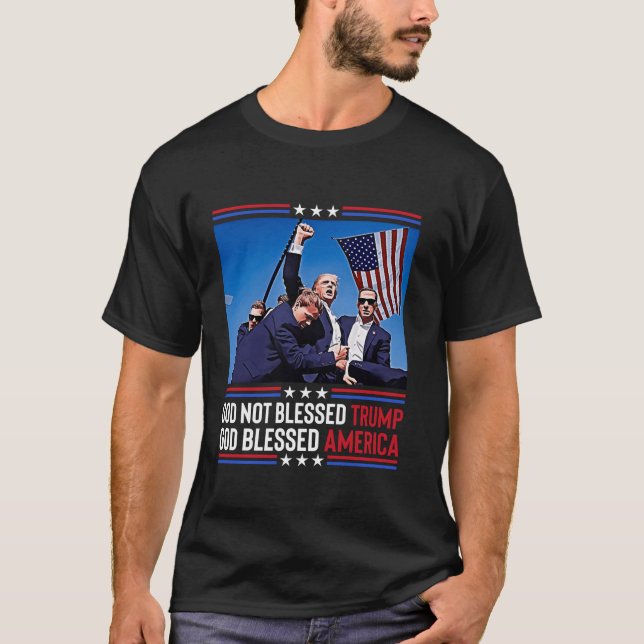 Camiseta Deus Abençoou Trump Engraçado Donald Trump Lutar C (Frente)