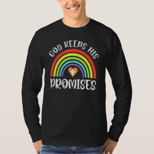 Camiseta Deus Arco-Íris Cristão Cumpre Suas Promessas Bíbli