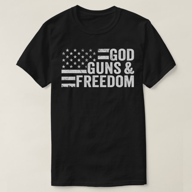 Camiseta Deus Armas e Liberdade Pro Armas Patriota American (Frente do Design)