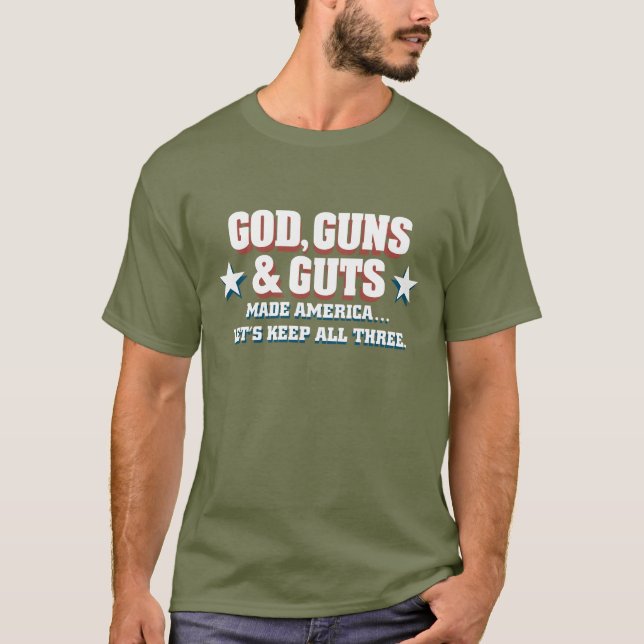Camiseta "Deus, Armas e Tripas" de HM Murdock (Frente)