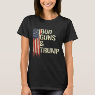 Camiseta Deus Armas e Trump I segundo Alteração Bandeira