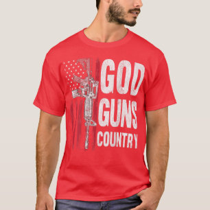 Camiseta Deus Armas País AR15 Direitos de Armas Bandeira Am