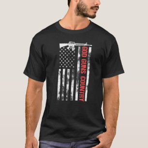 Camiseta Deus Armas País Com Bandeira Americana Patriótica