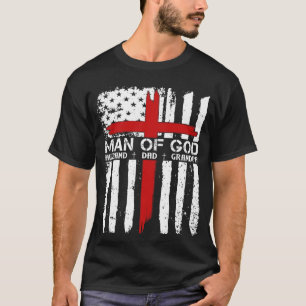Camiseta Deus Bandeira Americana Jesus Pai Cristão Avô