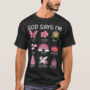 Camiseta Deus Cristão Diz Eu Sou Princesa Fofa Jesus Adoles