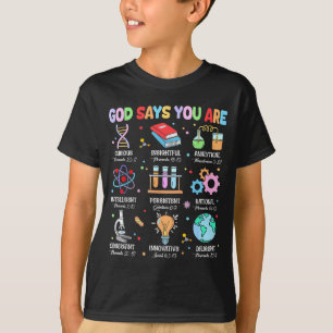 Camiseta Deus Cristão Diz Eu Sou Versículo da Bíblia Ciênci