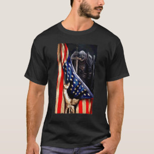 Camiseta Deus Cristão Guerreiro De Jesus Bandeira Americana