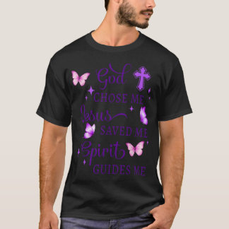 Camiseta Deus Cristão Me Escolheu Jesus Salvou Estrelas E