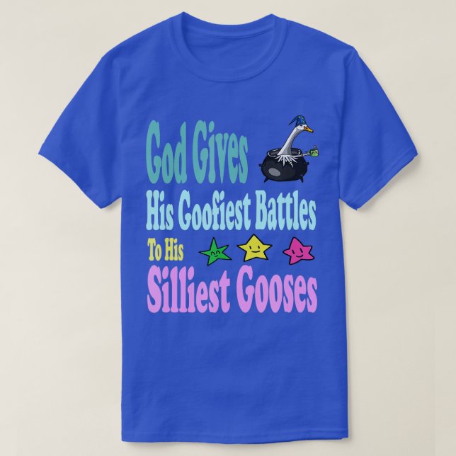 Camiseta Deus Dá As Suas Batalhas Mais Goofistas Ao Seu Goo (Frente do Design)