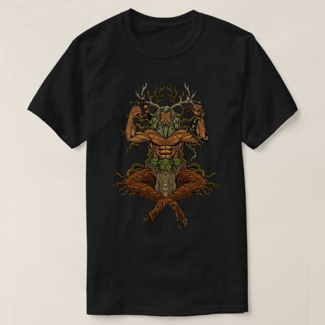 Camiseta Deus da mitologia celta Cernunnos (Frente do Design)