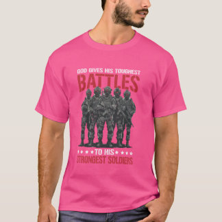 Camiseta Deus Dá Suas Batalhas Mais Difíceis Aos Seus Mais 