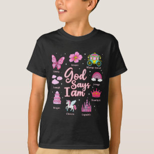 Camiseta Deus de desenho animado diz que eu sou garota prin