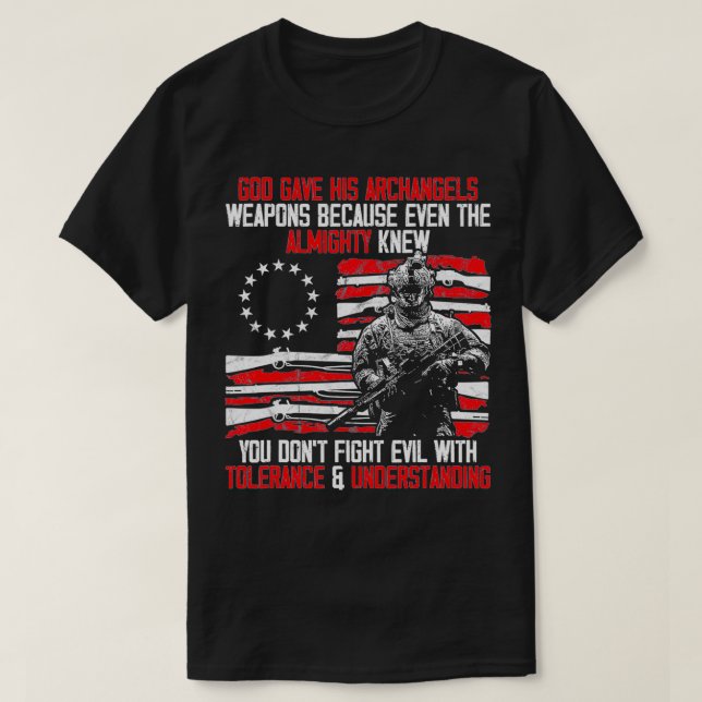 Camiseta Deus Deu A Sua Armadilha Armada Soldado Vetera (Frente do Design)