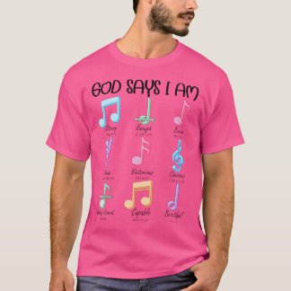 Camiseta Deus Diga Que Sou Musical Notes Piano Guitar Chris