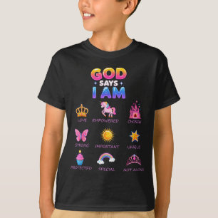 Camiseta Deus Diz Eu Sou Princesa Fofa Jesus Garota Adolesc