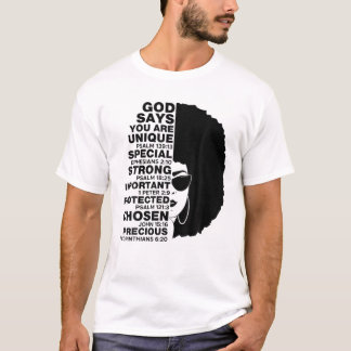 Camiseta Deus Diz Melanin Girl International Women Day Girl