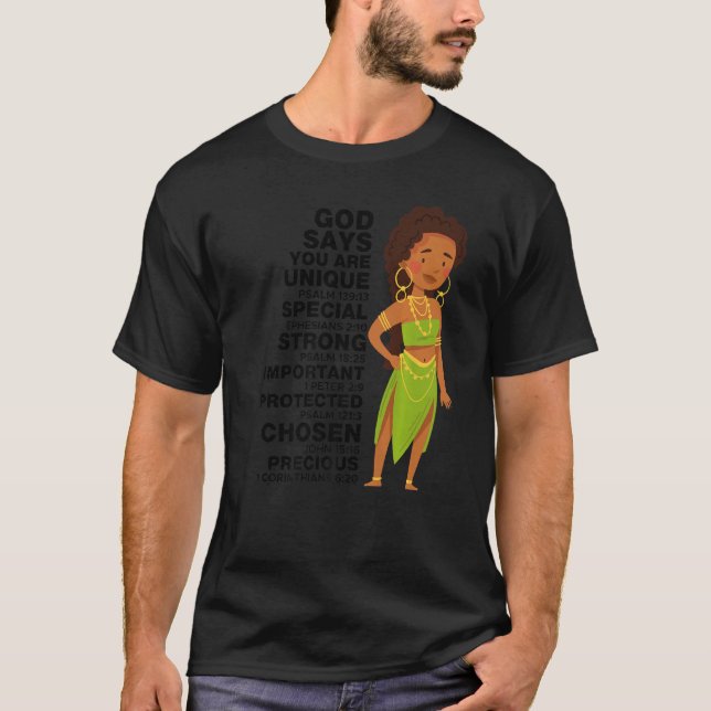 Camiseta Deus Diz Melanin Girl International Women Day Girl (Frente)
