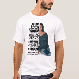 Camiseta Deus Diz Michelle Obama História Mulheres Mês Am