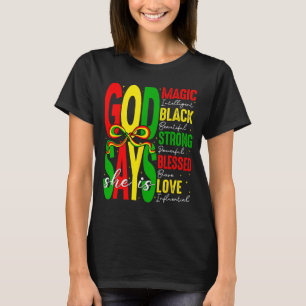 Camiseta Deus Diz Que Ela É Amor Abençoa História Negra Afr