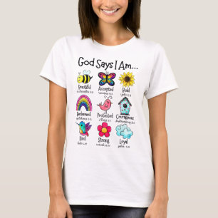 Camiseta Deus Diz Que Eu Sou Abelha Primavera Cristão Farto