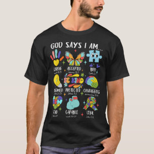 Camiseta Deus Diz Que Eu Sou Amável Autismo Sensibilização