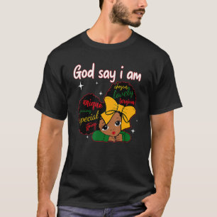 Camiseta Deus Diz Que Eu Sou Black Melanin Pride Black Girl