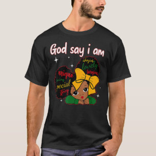 Camiseta Deus Diz Que Eu Sou Black Melanin Pride Black Girl