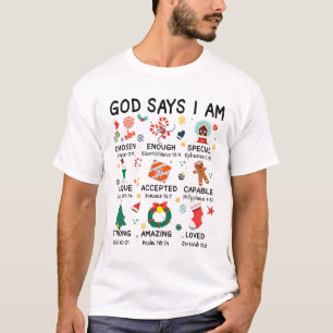 Camiseta Deus Diz Que Eu Sou Bonito Natal Xmas Christian Bo