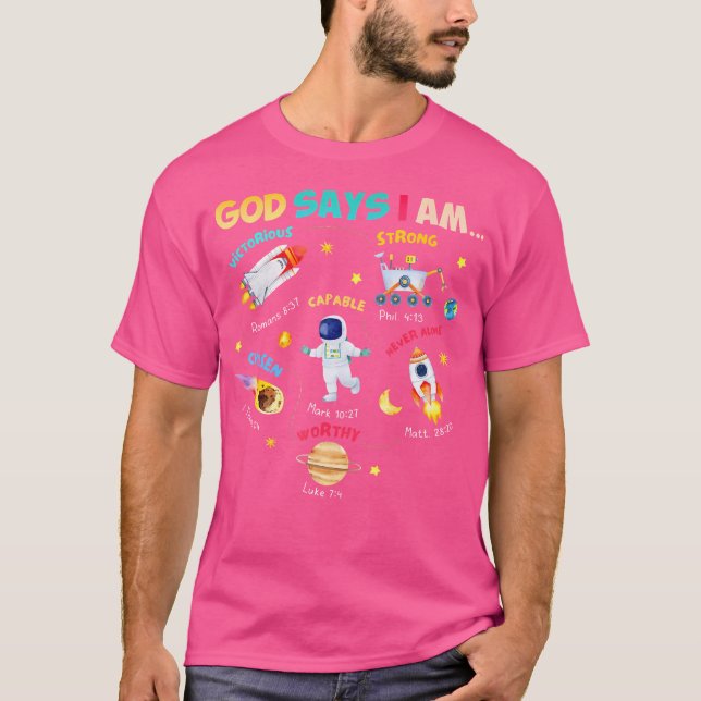 Camiseta Deus Diz Que Eu Sou O Espaço Exterior Considerado  (Frente)