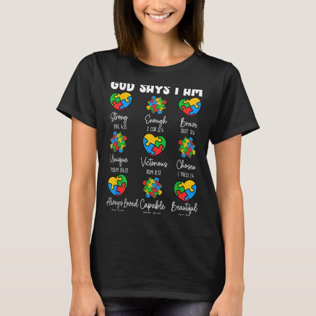 Camiseta Deus Diz Que Eu Sou - Versículo Bíblico Cristão de (Frente)